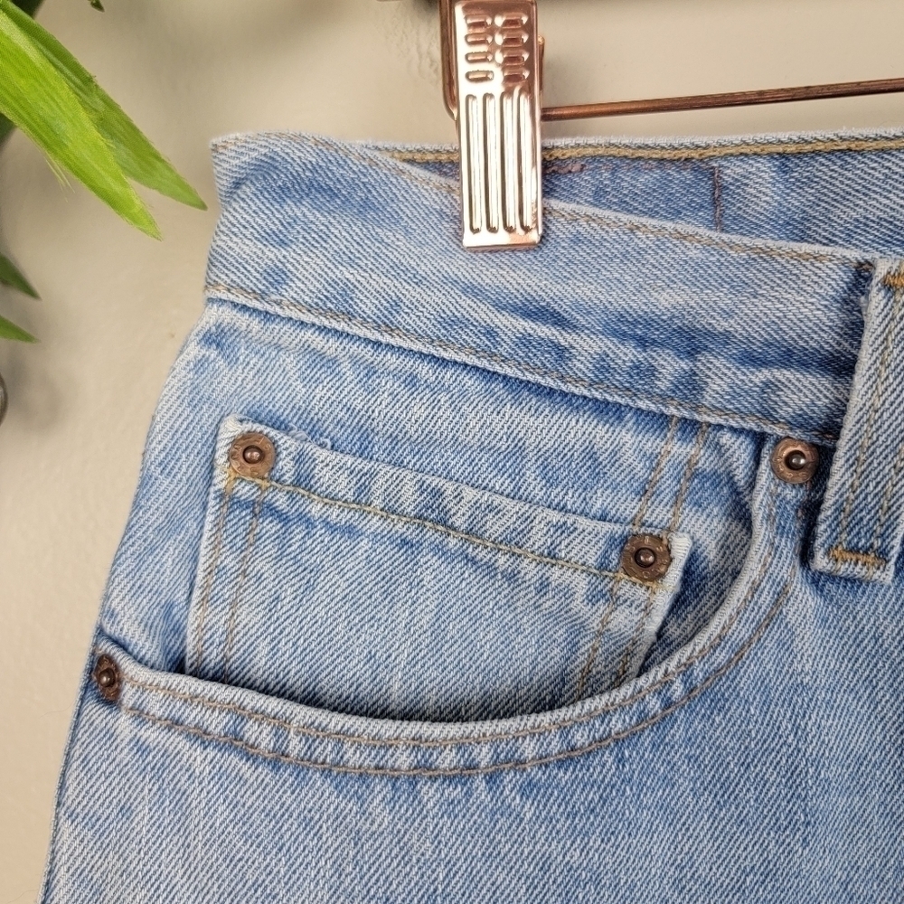 Levi's 14 550 Relaxed Light Wash High Rise Distressed Cutoff Jean Shorts Vintage - Picture 5 of 12